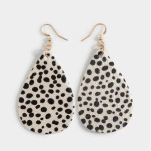 Francesca's Liana Dotted Leopard Teardrop Earrings